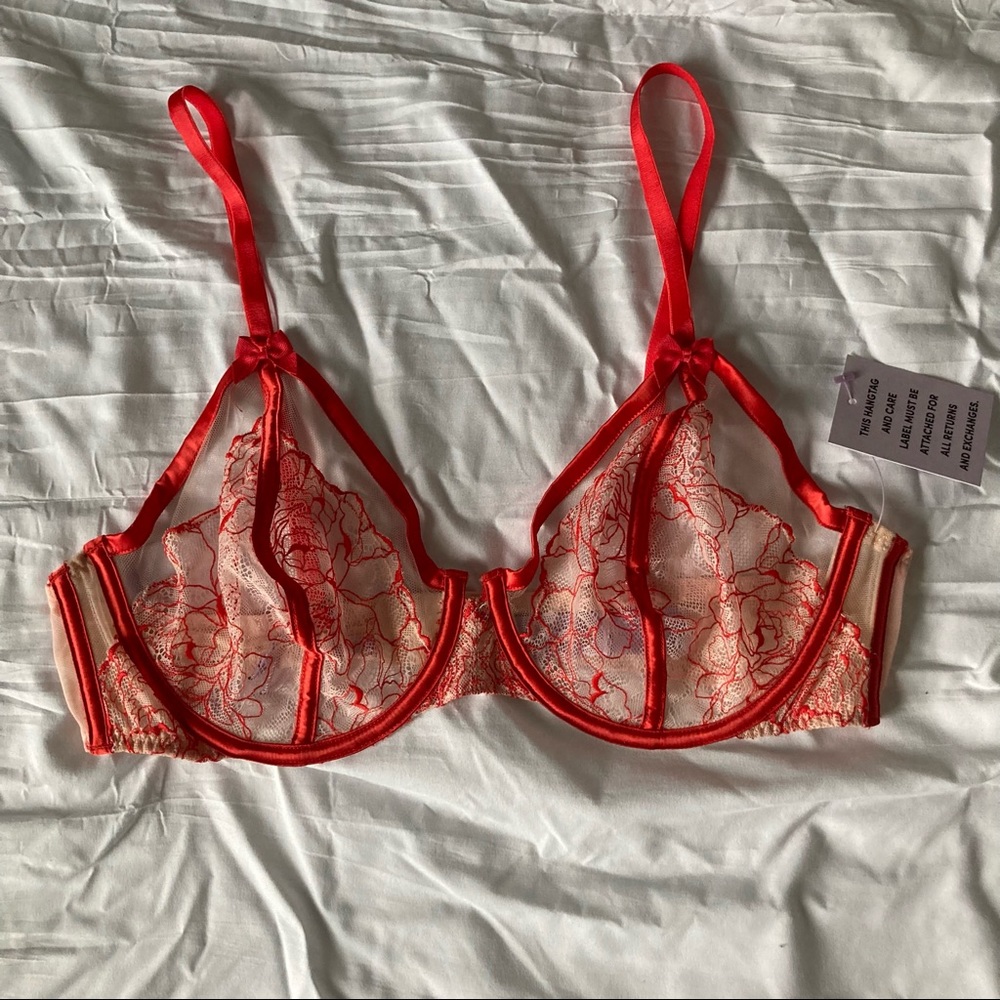 🔥SALE🔥 Savage X Candy Apple Red Lace Bra (38B) NWT🍭🍎